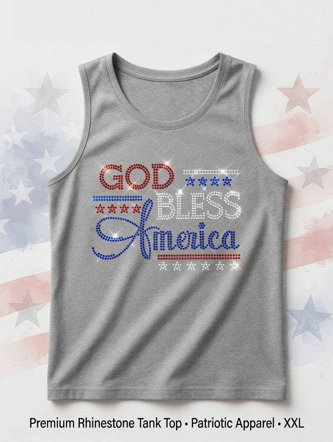 God Bless America Rhinestone Tank Top