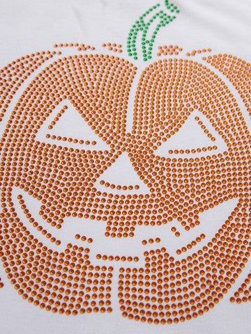 Rhinestone Jack-O’-Lantern Crop Tee