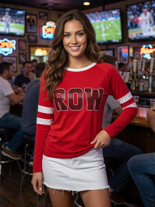 Norway Football Fan Rhinestone Long Sleeve Shirt – “ROW” Game Day Tee
