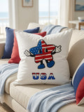Chenille Patriotic USA Star Throw Pillow