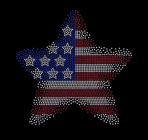 Flag as a Star Rhinestone Crop Sweatshirt