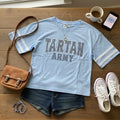 Sequin “Tartan Army” Blue Varsity Half Sleeve Tee
