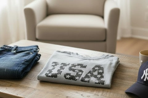 USA Star T-Shirt – Patriotic Gray Tee