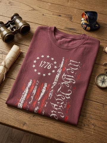 We the People 1776 Distressed Flag Tee