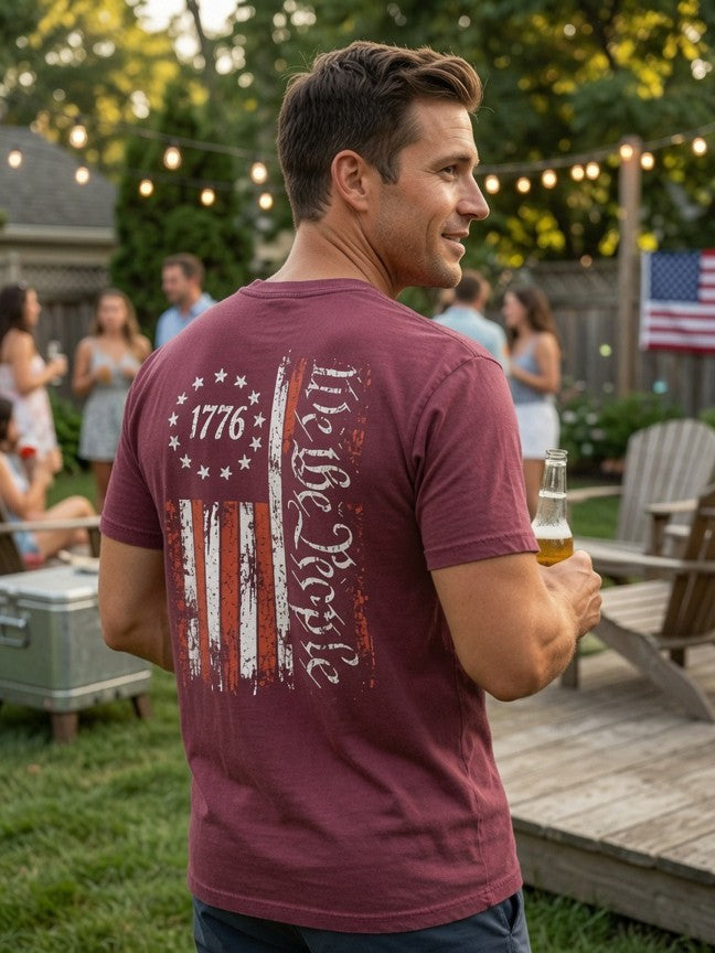 We the People 1776 Distressed Flag Tee