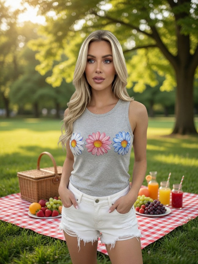 Summer Daisy Tank Top – Bloom Wherever You Go