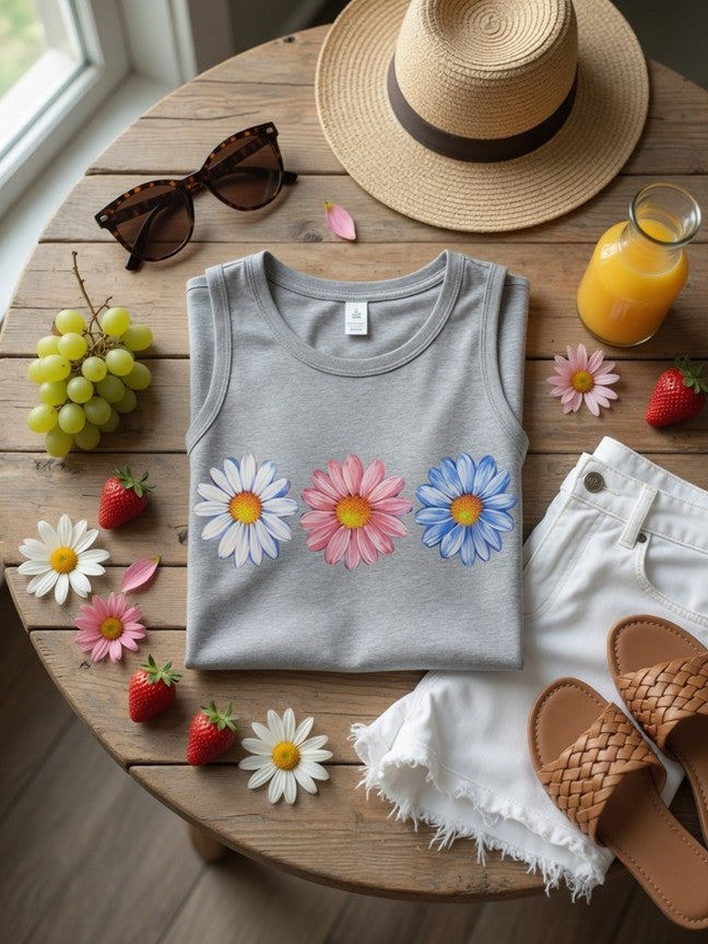 Summer Daisy Tank Top – Bloom Wherever You Go