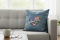 America 250 Years Heart Denim Looking Throw Pillow